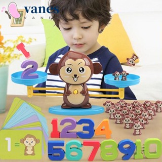 VANES1 Kids Toy Educational Math Toy Teaching Material Number Board Game Smart Monkey Balance Scale Parent-child Game Digital Board Game Learning Toys Gift Educational Toy Cartoon Animals Math Toy