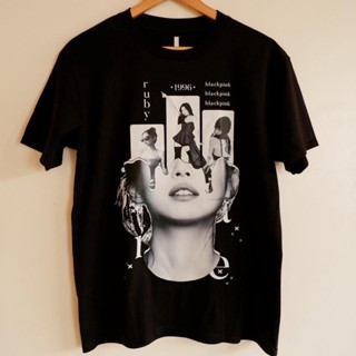 INS Hot Sell เสื้อยืดรวมวง  เสื้อยืดสไตล์เกาหลี เสื้อทัวร์สกรีนลาย "LOGO Blackpink" Album T-shirt คอกลมแขนสั้น