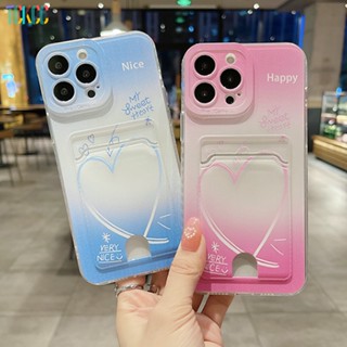 เคสโทรศัพท์มือถือแบบนิ่ม TPU กันกระแทก ลายหัวใจ พร้อมช่องใส่บัตร สําหรับ Redmi Note 12 Pro 12 Pro Speed 12 Turbo 12S 12C K60 Pro