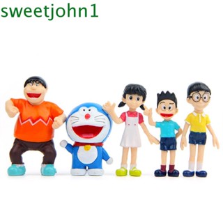 Sweetjohn ตุ๊กตาฟิกเกอร์ Pvc Minamoto Shizuka Nobita Nobi ของเล่นสําหรับเด็ก 5 ชิ้น