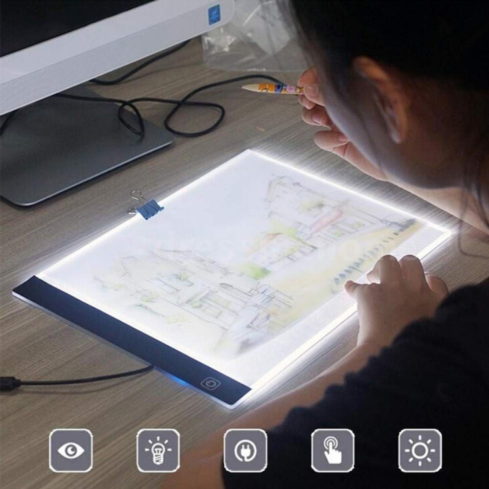 กล่องไฟ LED ขนาด A4 หรี่แสงได้ 3 ระดับ บางพิเศษ ปรับได้ ชาร์จ USB สําหรับวาดภาพ วาดภาพ ร่างภาพ แอนิเมชั่น