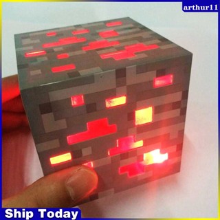 Arthur Minecraft เพชรสี่เหลี่ยม มีไฟ LED ของเล่น ของขวัญคริสต์มาส