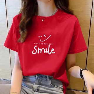 เสื้อยืดคอกลม แขนสั้น พิมพ์ลายการ์ตูน ทรงหลวม สไตล์เกาหลี แฟชั่นสําหรับผู้หญิง