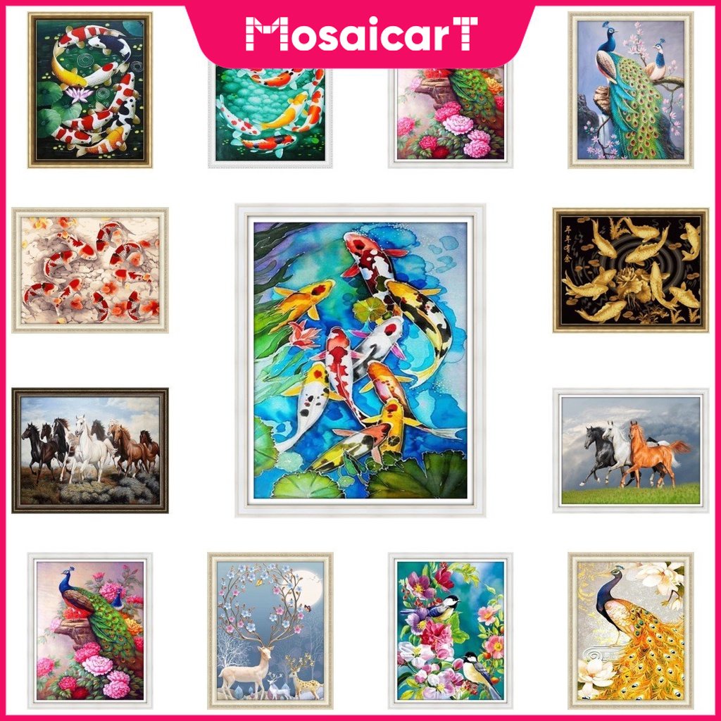 【MA】ภาพวาดปักเพชร ครอสสติตช์ คริสตัล รูปสัตว์มงคล 5D ขนาด 30×40 / 40×50 ซม. สําหรับตกแต่งเฟอร์นิเจอร์