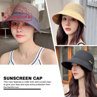 Sunscreen Hats For Women Beach Straw Sun Protection Peaked Cap Q7S4