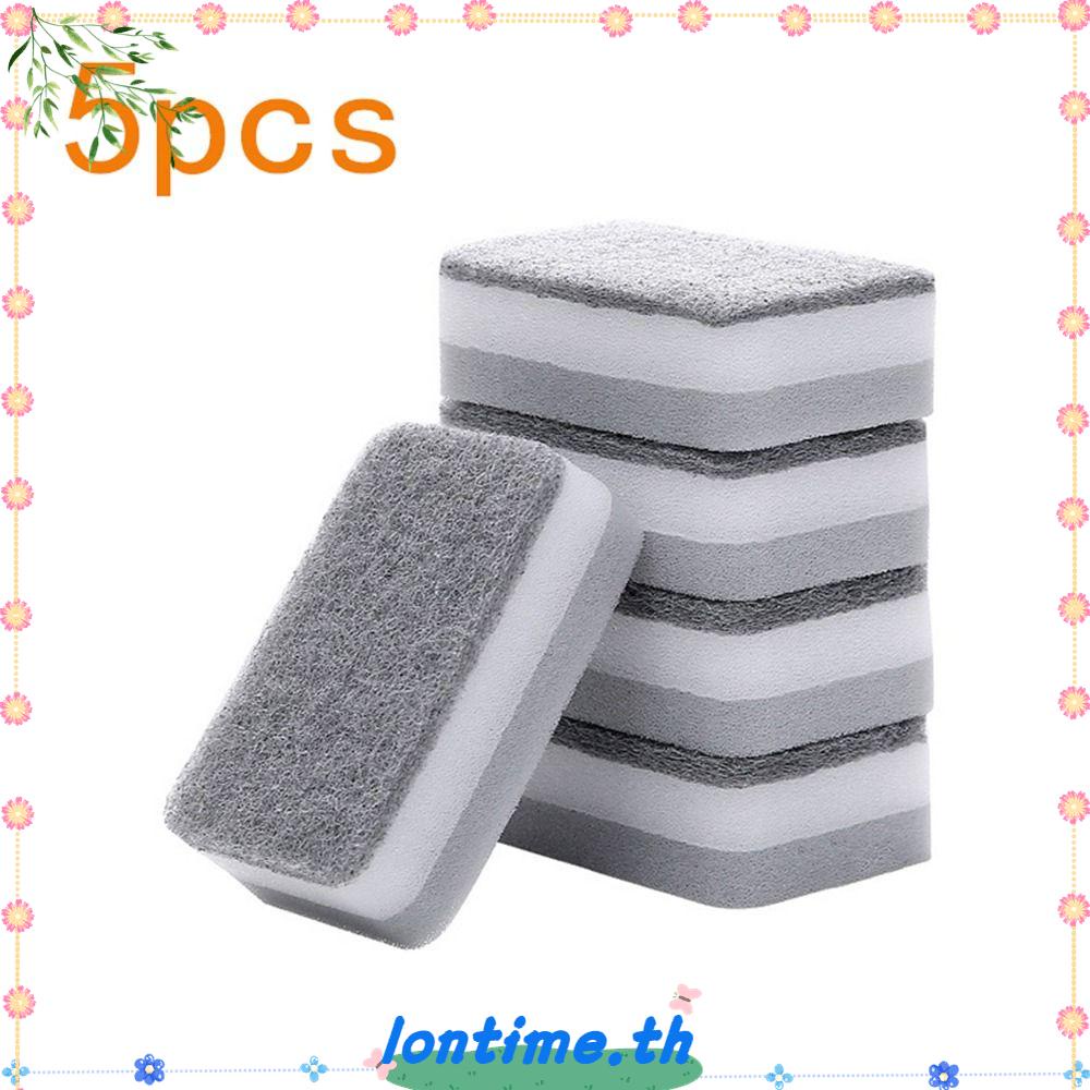 Lontime 5 ชิ้นฟองน้ําทําความสะอาดจานอุปกรณ์ในครัวเรือนแปรงทําความสะอาดจัดเลี้ยงแผ่นขัด