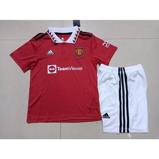 เสื้อกีฬาแขนสั้น ลายทีมฟุตบอล Manchester United 3rd 2223 ชุดเยือน สําหรับเด็ก