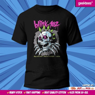 เสื้อยืดคอกลม แขนสั้น ผ้าฝ้าย 100% พิมพ์ลายวงร็อคอเมริกัน Blink-182 Wink 182 สําหรับผู้ชาย