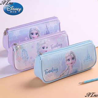 Disney กระเป๋าดินสอ ลายการ์ตูนดิสนีย์ เอลซ่า โฟรเซ่น แบบพกพา สําหรับนักเรียนประถม 2023 EHGW