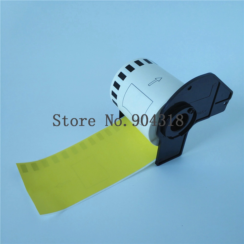 4 x Rolls Yellow Brother DK 22606 Compatible Labels for QL-580 700 800 810W 820NWB 1050 1060N 1100