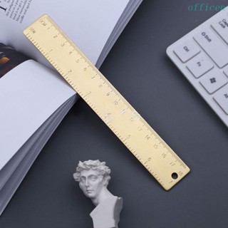 Cen 18cm Brass Ruler Bookmark Label Book Mark Cartography Painting Measuring Tool School Stationery