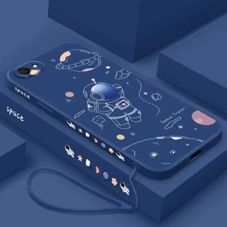 เคสโทรศัพท์มือถือ ซิลิโคน TPU ลายนักบินอวกาศ พร้อมสายคล้อง สําหรับ vivo y71 y81 y81i y83 y53 v5