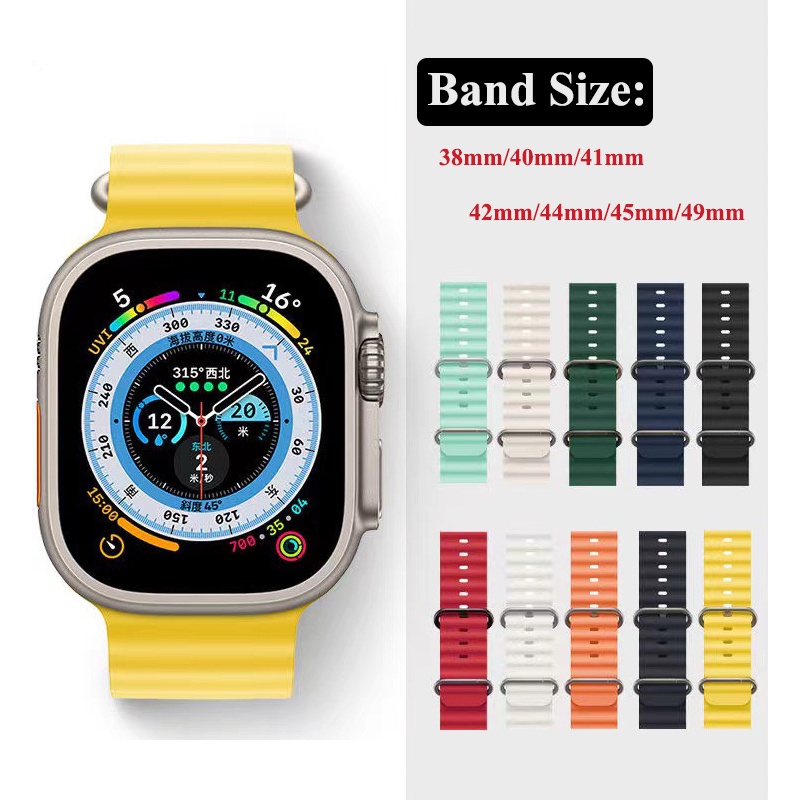 พร้อมส่ง สายนาฬิกาข้อมือซิลิโคน สําหรับ Apple Watch Ultra SE Series 8 7 6 5 4