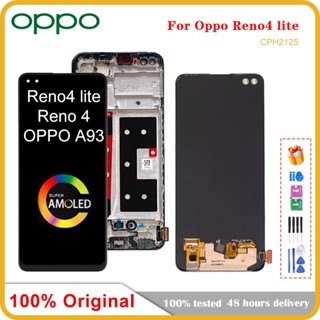 อะไหล่หน้าจอสัมผัสดิจิทัล LCD AMOLED 6.43 นิ้ว สําหรับ Oppo Reno 4 lite CPH2125 Oppo A93 4G