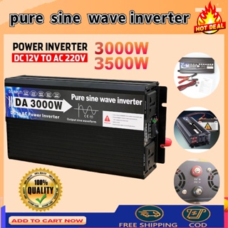 อินเวอร์เตอร์คลื่นไซน์บริสุทธิ์3000Wเดิมอินเวอร์เตอร์ไฟฟ้า12V/24V to 220V LEDอัจฉริยะจอแสดงผลดิจิตอลรถอินเวอร์เตอร์ค ตัว