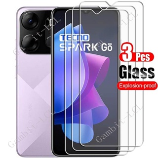 ฟิล์มกระจกนิรภัยกันรอยหน้าจอ HD สําหรับ Tecno Spark Go 8C 9T 10 Pro 2023 2022 On Pop 7 Pova 4 3 Neo Zero 20 5G 3 ชิ้น