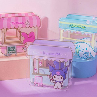 Sanrio กล่องอะคริลิคใส ลายการ์ตูน Cinnamoroll Mymelody Kuromi สําหรับใส่เครื่องเขียน เครื่องสําอาง ของขวัญ