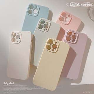 เคสโทรศัพท์มือถือแบบนิ่ม กันกระแทก สีแคนดี้ เรียบง่าย สําหรับ iPhone 14 Pro Max 13 12 11 Pro Max