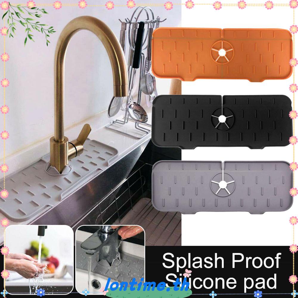 Others 44 บาท LONTIME Washable Faucet Absorbent Mat Bathroom Drying Splash Catcher Silicone Drain Pad Sink Water Prevent Kitchen Bathroom Accessories Dish Drying Pads Water Splash Guard Faucet Wraparound/Multicolor Home & Living