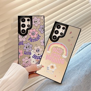 เคสโทรศัพท์มือถือ พลาสติกแข็ง พิมพ์ลายดอกไม้ สีรุ้ง หลากสี สําหรับ Samsung Galaxy S22 Ultra S23 Plus