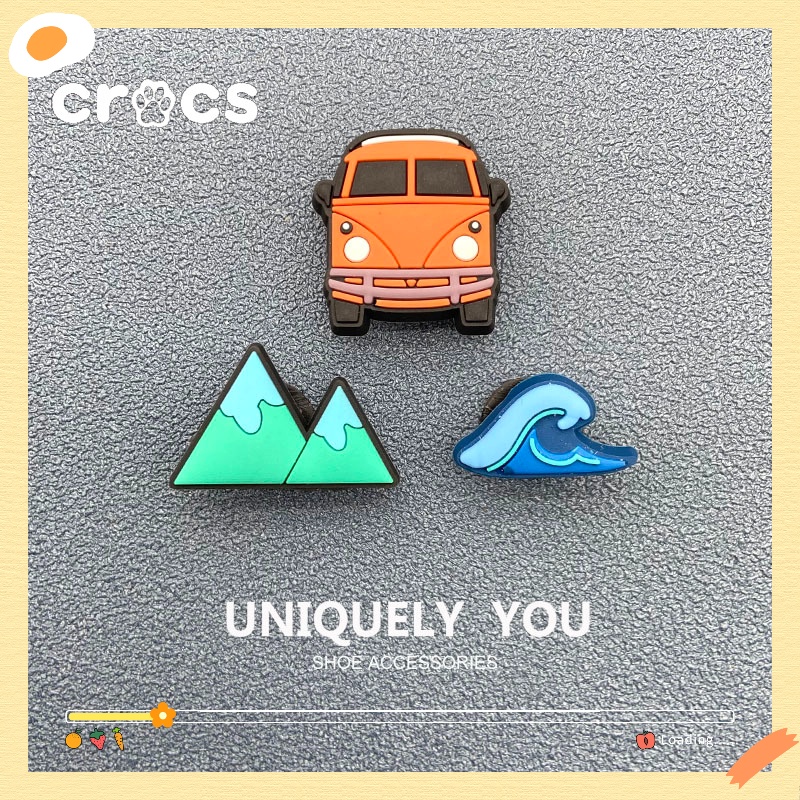Crocs หัวเข็มขัด รูปคลื่น ดอกไม้ สําหรับรองเท้า jibbitz