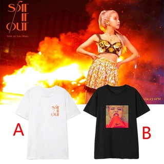 hot sale✒Kpop  MAMAMOO SOLO Support Cotton T-Shirt Students Shirt Fashion Unisex Tee Loose Tshirt_07