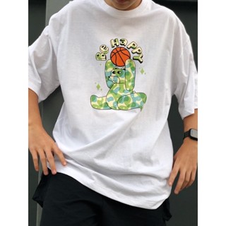 เสื้อ OVERSIZE ลาย Be happy (หมีบาส)S-5XL