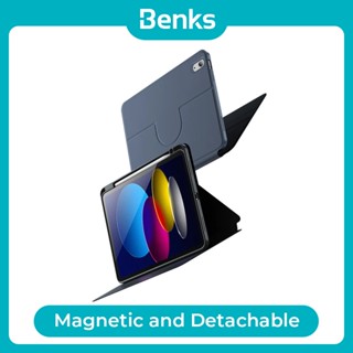 [Benks Official] เคสแท็บเล็ตหนัง PU ฝาพับแม่เหล็ก ถอดออกได้ พร้อมขาตั้ง หมุนได้ สําหรับ IPad Pro 11 12.9 2022 Air5 Air4 10.9 10th 2021 2020