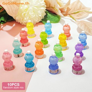 GOGO 10Pcs Cute Cartoon Cat Luminous Bottle Diy Key Chain Pendant Jewelry Resin Accessories TH