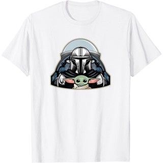 เสื้อยืดแขนสั้นStar Wars The Mandalorian Season 3 N-1 Starfighter Grogu เสื้อยืดผู้ชายพิมพ์ลายกราฟิก, เสื้อแฟชั่นผู้ใหญ่