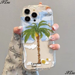 ✅เคสโทรศัพท์มือถือแบบนิ่ม ใส กันกระแทก ลายมะพร้าว แฟชั่นฤดูร้อน สําหรับ iPhone 14 13promax 12 11 7 8p xsxr