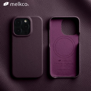 Melkco เคสหนังพรีเมี่ยมสําหรับ iPhone 14 Pro Max 15 Plus 16 Pro แม่เหล็กหรูหราแฟชั่นธุรกิจหนังวัวธรรมชาติฝาครอบโทรศัพท์