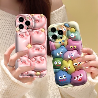 Hostr เคสโทรศัพท์มือถือ TPU ลายหมูสีชมพู และมอนสเตอร์ สําหรับ Samsung A14 A04 A04S A13 A03 A03S A12 A52 A52S A21S A50 A50S A30S A20 A10S A10 A11 M11 J7Prime J7Pro J6Prime J6Plus