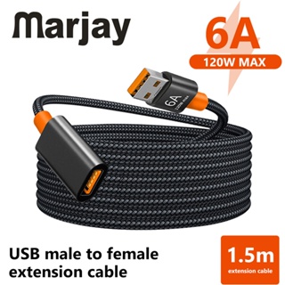 Marjay สายเคเบิลต่อขยาย USB 3.0 ตัวผู้ เป็นตัวเมีย สําหรับเครื่องพิมพ์โปรเจคเตอร์ Smart TV 1 เมตร 1.5 เมตร