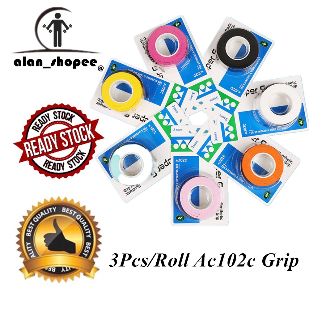 3 ชิ้น/ม้วน Pickleball Grip AC102C AC102EX Super Grap สังเคราะห์ Overgrip เทนนิสแบดมินตัน Grip