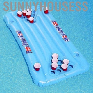 Sunnyhousess Inflatable Pool Party Floating Raft Multifunctional Beer Pong Air Mattress Table for Beach Swimming Camping