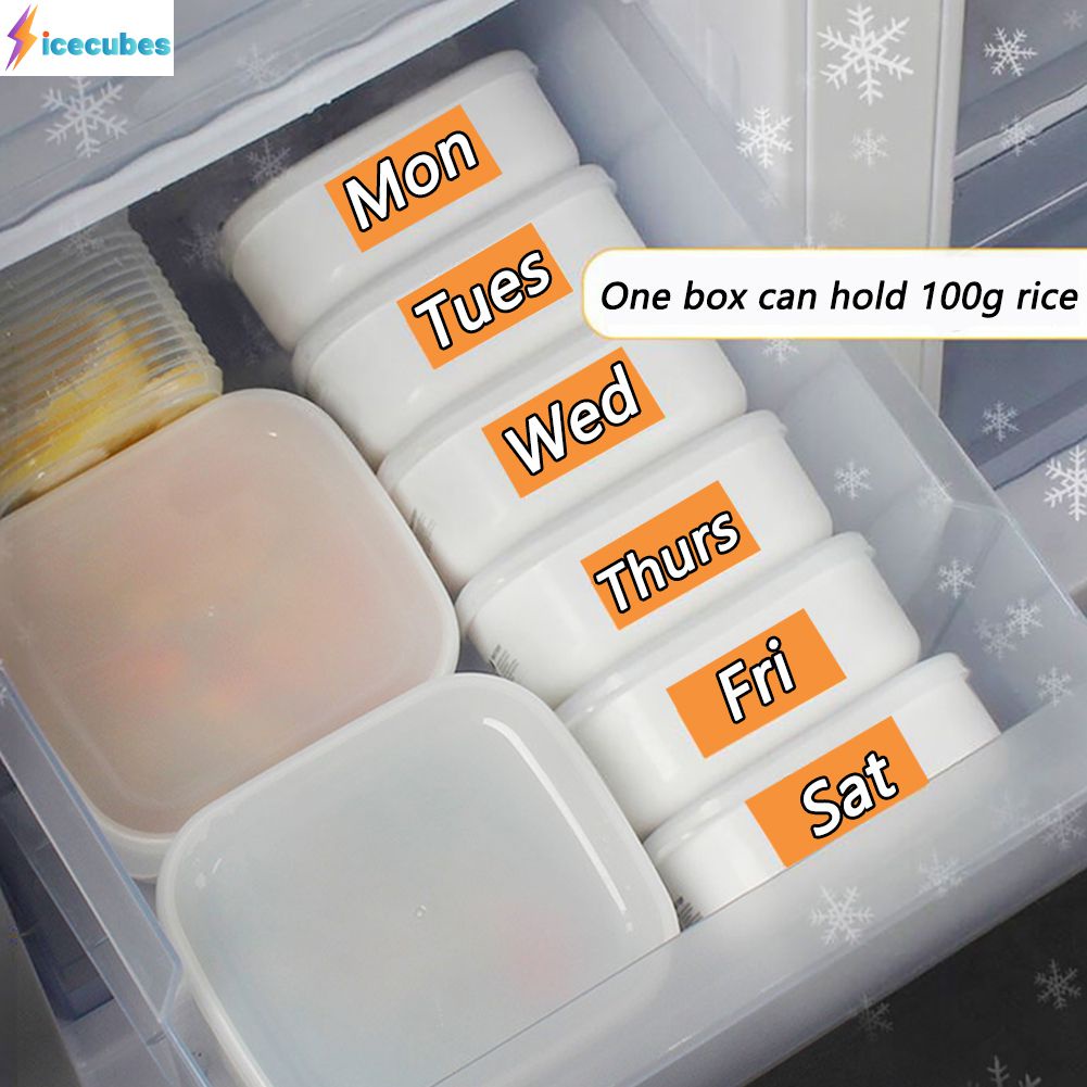 กล่องอาหารกลางวันพลาสติก/ตู้แช่แข็ง/ไมโครเวฟกล่องข้าวกล้องเครื่องทำความร้อน/อาหารไขมันต่ำความร้อน/ภาชนะบรรจุอาหารขนาดเล็ก/ตู้เย็นกล่องเก็บอาหาร ICECUBES