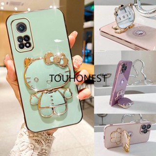 เคส Xiaomi Redmi Note 10 Pro เคส Redmi Note 11 Pro Casing Redmi Note 10S Cover Redmi Note 11S Cases Redmi 9A Cassing Redmi 8 Case Cute Anime Cartoon Vanity Mirror Hello Kitty Holder Phone Case With Metal Sheet TK โทรศัพท์มือถือ ลายการ์ตูน น่ารัก