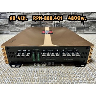 สายไฟ เพาเวอร์ขับเสียงกลาง AB 4CH เสียงดี  แรงๆ รุ่น RPM-888.4CH 4800w. เพาเวอร์ขับเสียงกลาง เครื่องเสียงรถยนต์