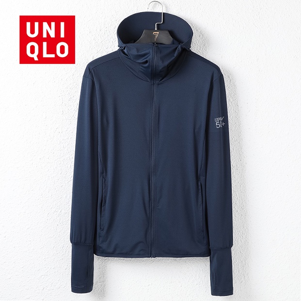 Uniqlo AIRism เสื้อแจ็กเก็ต ป้องกันแดด UPF50 พร้อมฮู้ด กันน้ํา กันลม คุณภาพสูง สําหรับผู้ชาย เหมาะกับการเล่นกีฬา ขี่จักรยาน บาสเก็ตบอล