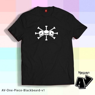 [S-5XL] เสื้อโอเวอร์ไซ - สินค้า AV เสื้อเชิ้ตหนวดดําวันพีซ มาร์แชล D สอนเสื้อ Onepieceสีดําสําหรับผู้หญิงแล