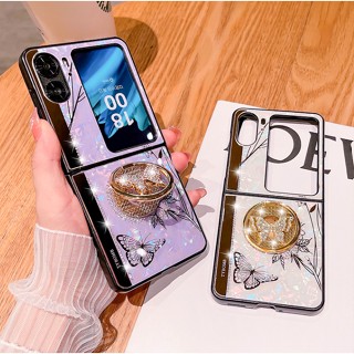 เคสโทรศัพท์มือถือ แบบฝาพับ ลายผีเสื้อ พร้อมช่องใส่บัตร สําหรับ Oppo Find N2