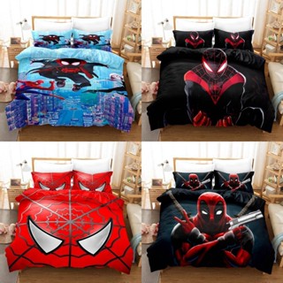 ชุดเครื่องนอน ผ้าปูที่นอน ปลอกหมอน ผ้าห่ม ลาย Ellen Marvel Spider Man ซักทําความสะอาดได้ สําหรับหอพัก บ้าน