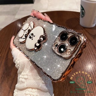 เคสโทรศัพท์มือถือ TPU นิ่ม กันตก ลายหมีบราวน์ พร้อมกระจก สําหรับ Iphone14 13 12 Pro Max Xs Max Xr X 8 7Plus