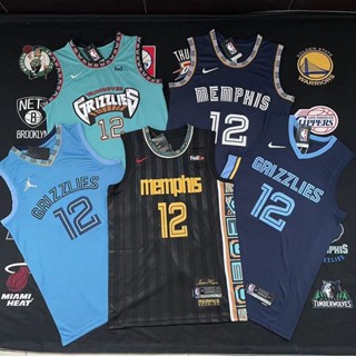 เสื้อกีฬาแฟชั่น คลาสสิก ลาย NBA75th Anniversary Masonry Laser Mark Jersey Grizzlies No. เสื้อกีฬาลําลอง ปักลาย Morante 12 142630