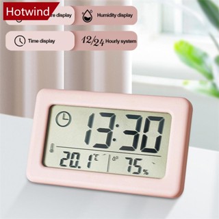 Hotwind เครื่องวัดอุณหภูมิความชื้น นาฬิกาดิจิทัล LCD ขนาดใหญ่ เซนเซอร์วัดอุณหภูมิในร่ม นาฬิกาข้างเตียง R7T5