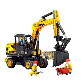 Mytopshop บล็อคตัวต่อโมเดลรถขุดล้อ MOC City Construction Technic SANY SY65W ของเล่นเสริมการเรียนรู้เด็ก DIY 453 ชิ้น