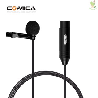 COMICA CVM-V02O Omnidirectional Lavalier Lapel Microphone Condenser Mic XLR Plug Supports 48V Phantom Power Compatible with Camcorders Video Recording