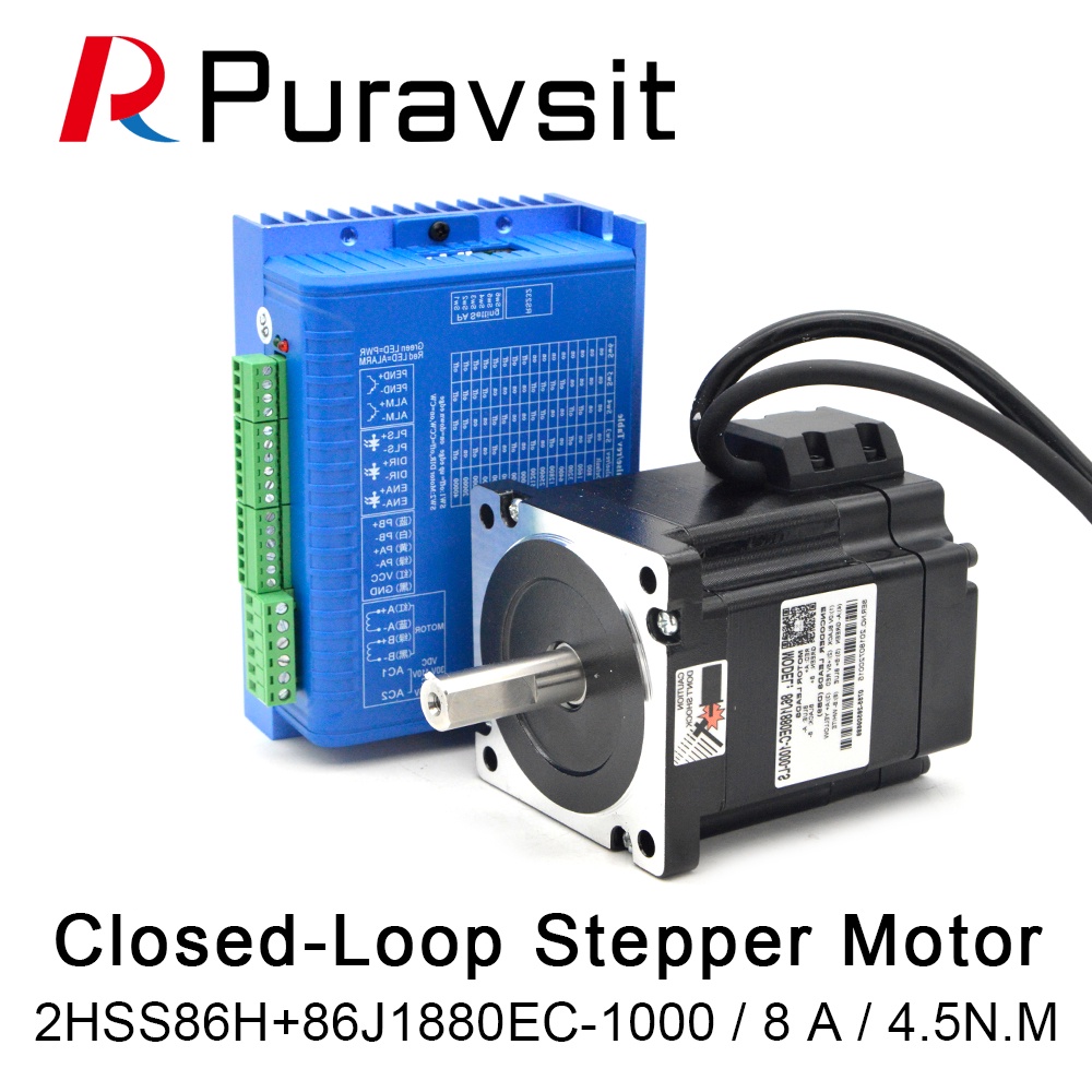 HB Puraysit NEMA 34 Closed Loop Stepper Motor 4.5Nm 8A Hybrid Stepping Motor Nema34 Close Loop Motor
