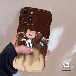 เคสโทรศัพท์มือถือ ขอบหยัก ลายการ์ตูนหมี โดนัท 3D ไล่โทนสี สําหรับ Redmi 10C A1 12C 10 10A 9 9T 9A A1+ 9C Note 11 10 10s 11s 8 9 11Pro 9s 10Pro POCO M3 X3 NFC Pro Mi 11T Pro เคสนิ่ม